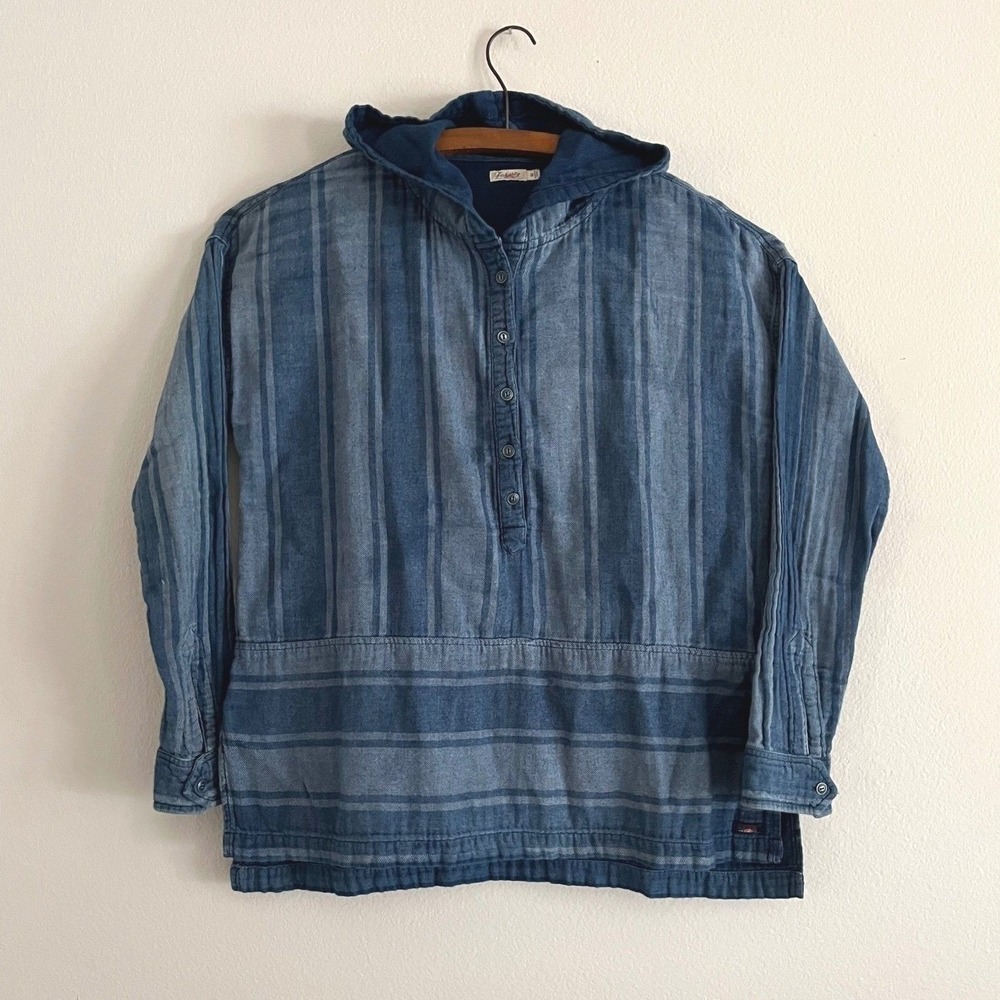 Faherty Gauzy Double Layer Pullover Hoodie Medium